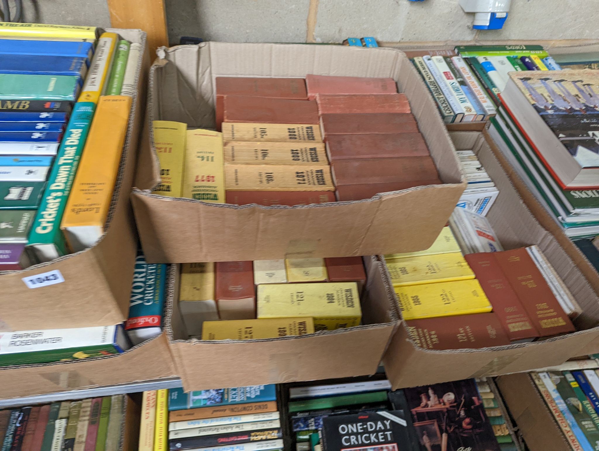 A large collection of assorted books relating to cricket including some Wisden Almanacs